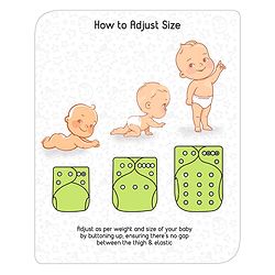 Babyhug Free Size Reusable Cloth Diaper With Insert - Green
