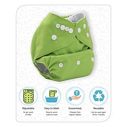 Babyhug Free Size Reusable Cloth Diaper With Insert - Green