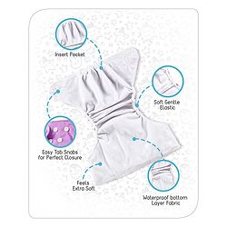 Babyhug Free Size Reusable Cloth Diaper With Insert - Green