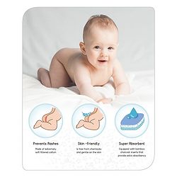 Babyhug Free Size Reusable Cloth Diaper With Insert Monster Print - Blue (Packaging May Vary)