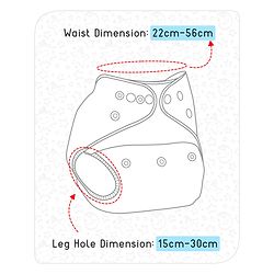 Babyhug Free Size Reusable Cloth Diaper With Insert Monster Print - Blue (Packaging May Vary)