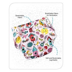 Babyhug Free Size Reusable Cloth Diaper With Insert - White (Packaging May Vary)
