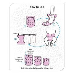 Babyhug Free Size Reusable Cloth Diaper With Insert - White (Packaging May Vary)