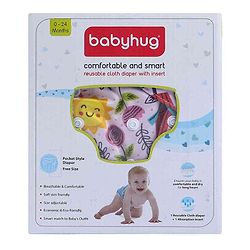 Babyhug Free Size Reusable Cloth Diaper With Insert - White (Packaging May Vary)