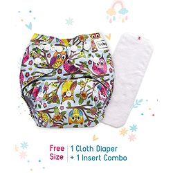 Babyhug Free Size Reusable Cloth Diaper With Insert - White (Packaging May Vary)