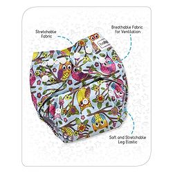 Babyhug Free Size Reusable Cloth Diaper With Insert - White (Packaging May Vary)