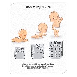 Babyhug Free Size Reusable Cloth Diaper With Insert - White (Packaging May Vary)