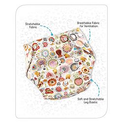 Babyhug Free Size Reusable Cloth Diaper With Insert - White (Packaging May Vary)