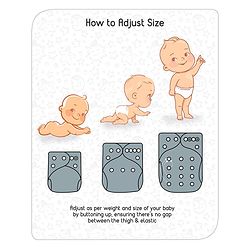 Babyhug Free Size Reusable Cloth Diaper With Insert - White (Packaging May Vary)