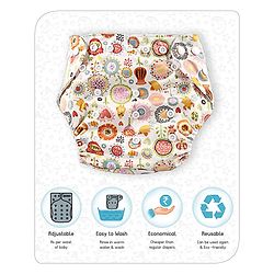 Babyhug Free Size Reusable Cloth Diaper With Insert - White (Packaging May Vary)