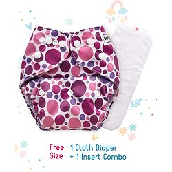 Babyhug Free Size Reusable Cloth Diaper With Insert - White (Packaging May Vary)