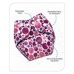 Babyhug Free Size Reusable Cloth Diaper With Insert - White (Packaging May Vary)