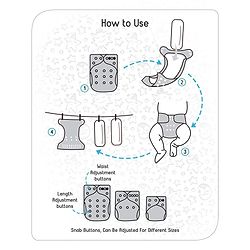 Babyhug Free Size Reusable Cloth Diaper With Insert - White (Packaging May Vary)