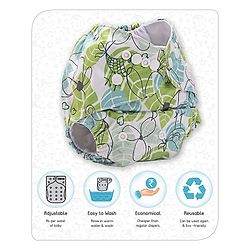 Babyhug Free Size Reusable Cloth Diaper With Insert - White (Packaging May Vary)