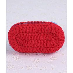 Cute Walk by Babyhug Winter Booties Flower Motif - Red Blue