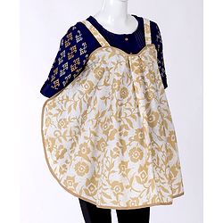 Babyhug Multi Purpose 100 % Cotton Breast Feeding Nursing Cape Floral Print - Cream