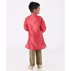 Babyhug Full Sleeves Kurta with Pyjama - Pink Golden