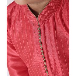 Babyhug Full Sleeves Kurta with Pyjama - Pink Golden