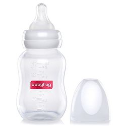 Babyhug Manual Breast pump With 2 Suction Modes- White| Soft Silicon Flange| Quiet Operation| BPA-Free| Anti Back-flow| Sterilazable| Single Hand operation - 150 ml White
