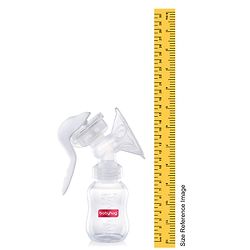 Babyhug Manual Breast pump With 2 Suction Modes- White| Soft Silicon Flange| Quiet Operation| BPA-Free| Anti Back-flow| Sterilazable| Single Hand operation - 150 ml White