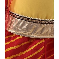Babyhug Short Sleeves Choli And Lehenga With Dupatta Bead Detailing - Yellow Red