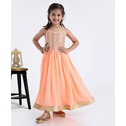 Babyhug Singlet Full Length Gown - Peach