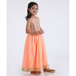 Babyhug Singlet Full Length Gown - Peach