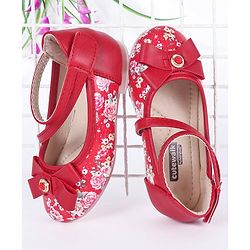Cute Walk by Babyhug Floral Printed Bellies - Red
