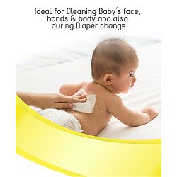 Babyhug Premium 98% Water Baby Wet Wipes with Lemon Scent - 72 Pieces
