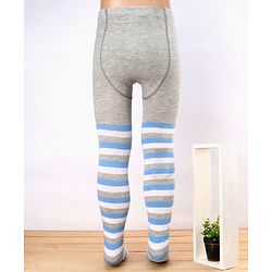 Cute Walk by Babyhug Antibacterial Footed Tights Stockings Stripes Design - Grey