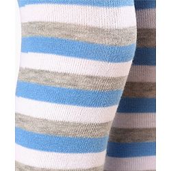 Cute Walk by Babyhug Antibacterial Footed Tights Stockings Stripes Design - Grey