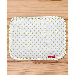 Babyhug Premium 3 Piece Nest Gadda Set With Diaper Changing Mat in Polka Dots Print - Green