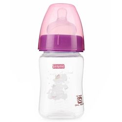 Babyhug Wide Neck Sterilizable Polypropylene Feeding Bottle Pink - 150 ml