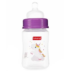 Babyhug Wide Neck Sterilizable Polypropylene Feeding Bottle Pink - 150 ml