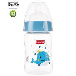 Babyhug Wide Neck Sterilizable Polypropylene Feeding Bottle Blue - 150 ml