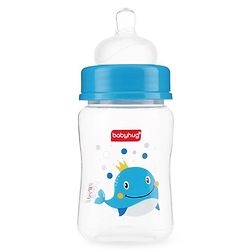 Babyhug Wide Neck Sterilizable Polypropylene Feeding Bottle Blue - 150 ml