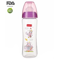 Babyhug Wide Neck Sterilizable Polypropylene Feeding Bottle Pink - 150 ml
