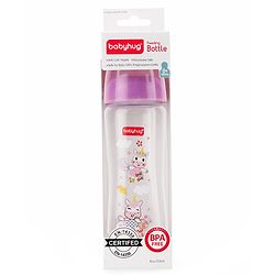 Babyhug Wide Neck Sterilizable Polypropylene Feeding Bottle Pink - 150 ml