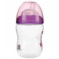 Babyhug Wide Neck Sterilizable Polypropylene Feeding Bottle Pink - 250 ml
