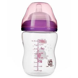 Babyhug Wide Neck Sterilizable Polypropylene Feeding Bottle Pink - 250 ml