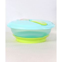 Babyhug Suction Bowl With Spoon Blue Green - 300 ml