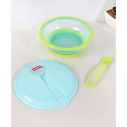 Babyhug Suction Bowl With Spoon Blue Green - 300 ml