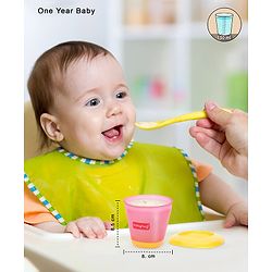 Babyhug 150 ml Weaning Pots Set of 3 - Pink Yellow