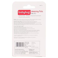 Babyhug 150 ml Weaning Pots Set of 3 - Pink Yellow