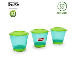 Babyhug 150 ml Weaning Pots Set of 3 - Pink Yellow
