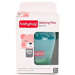 Babyhug 150 ml Weaning Pots Set of 3 - Pink Yellow