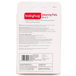 Babyhug 150 ml Weaning Pots Set of 3 - Pink Yellow