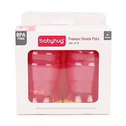 Babyhug 70 ml Freezer Snack Pots Set of 8 - Pink