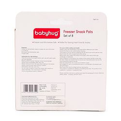 Babyhug 70 ml Freezer Snack Pots Set of 8 - Pink