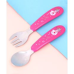 Babyhug Ergo Grip Stainless Steel Spoon & Fork Set - Blue